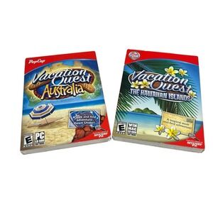 Pop Cap VACATION SERIES Lot Of 2 PC Hidden Object Puzzle Computer Games Exc Cond